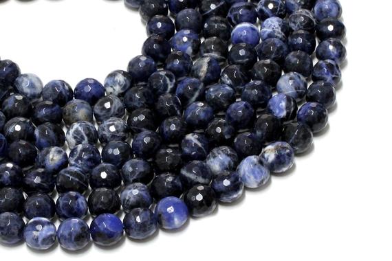 Sodalite Beads,gemstone Beads,faceted Beads,round Beads,wholesale Beads,strand Beads,diy Beads Supplies - 16" Full Strand