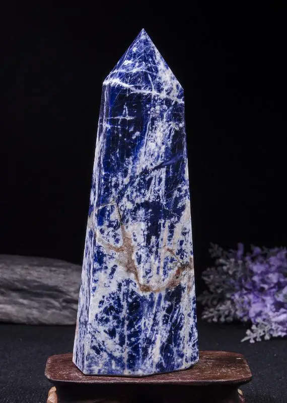 Polished Large Blue Sodalite Crystal Tower/healing Crystal/blue Crystal Stone/gift For Mom/healing Stone/decor/decoration/chakra/reiki