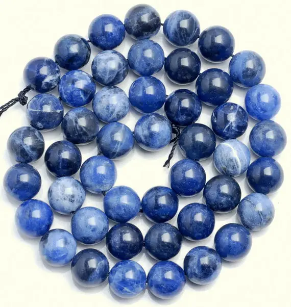 10 Strands 6mm Blueberry Sodalite Gemstone Grade Aa Blue Round Loose Beads 15.5 Inch Full Strand Bulk Lot (90186323-729 X10)