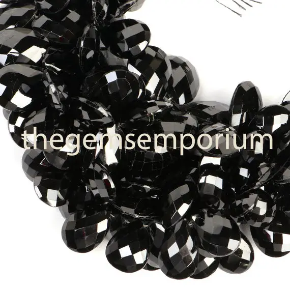 Black Spinel Faceted Pear Shape Beads, Black Spinel Faceted Beads, Black Spinel Pear Shape Beads, Black Spinel Beads, Spinel Beads