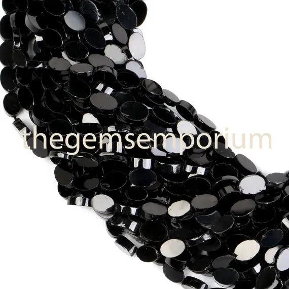 Black Spinel Plain Smooth Flat Oval Beads,  4x6-5x7mm Black Spinel Oval Beads,black  Spinel Smooth Beads,black Spinel Beads
