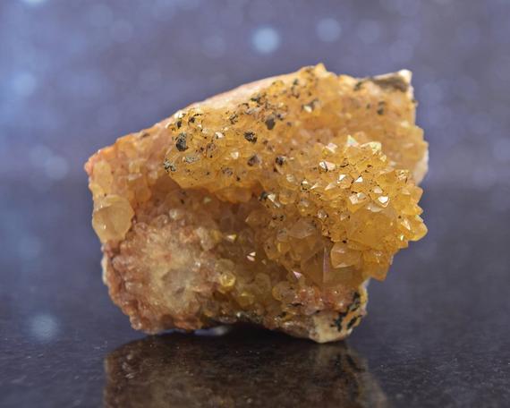 Golden Sunshine Iridescent Spirit Quartz Cluster From South Africa | Natural Rainbow Aura | Goethite Matrix | 1.99" | 92.4 Grams
