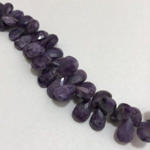Shop Sugilite Beads! Sugilite Faceted Pears 6×8 to 9x13mm 8 inches 125 cts/Sugilite/ Faceted Pears/Semiprecious Beads/Stone Beads/Rare Beads/Gemstone Beads/Beads | Natural genuine faceted Sugilite beads for beading and jewelry making.  #jewelry #beads #beadedjewelry #diyjewelry #jewelrymaking #beadstore #beading #affiliate #ad