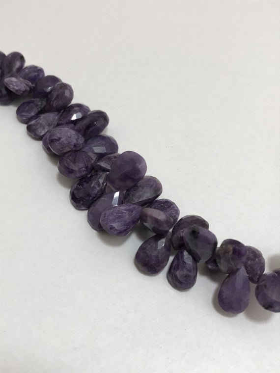 Sugilite Faceted Pears 6x8 To 9x13mm 8 Inches 125 Cts/sugilite/ Faceted Pears/semiprecious Beads/stone Beads/rare Beads/gemstone Beads/beads
