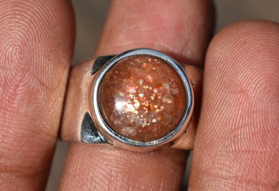 Sunstone Mens Ring,natural Sunstone Ring,925 Silver Ring,sunstone Unisex Ring,mens Sunstone Ring,unisex Ring,sunstone Gemstone Ring