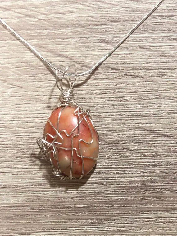 Wire Wrapped Pendant, Pendant Necklace, Gemstone Pendant, Wire Wrapped Jewelry, Sunstone Necklace, Gemstone Necklace