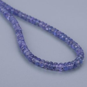 Shop Tanzanite Jewelry! Tanzanite Faceted Necklace, Rondelle Gemstone Necklace, Beaded Necklace For Her, Hand Craft Bohemian Necklace, Delicate Necklace For Women | Natural genuine Tanzanite jewelry. Buy crystal jewelry, handmade handcrafted artisan jewelry for women.  Unique handmade gift ideas. #jewelry #beadedjewelry #beadedjewelry #gift #shopping #handmadejewelry #fashion #style #product #jewelry #affiliate #ad