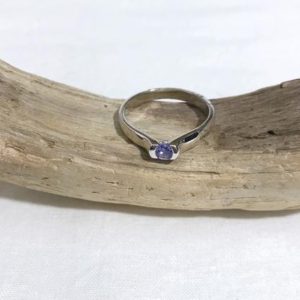 Shop Tanzanite Rings! Genuine Tanzanite (0.30 ct)  Solitaire Ring, Silver Ring. US Size 8 3/4 | Natural genuine Tanzanite rings, simple unique handcrafted gemstone rings. #rings #jewelry #shopping #gift #handmade #fashion #style #affiliate #ad