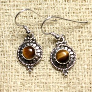 Shop Tiger Eye Earrings! BO210 – Boucles oreilles Argent 925 Cercles 19mm Oeil de Tigre | Natural genuine Tiger Eye earrings. Buy crystal jewelry, handmade handcrafted artisan jewelry for women.  Unique handmade gift ideas. #jewelry #beadedearrings #beadedjewelry #gift #shopping #handmadejewelry #fashion #style #product #earrings #affiliate #ad