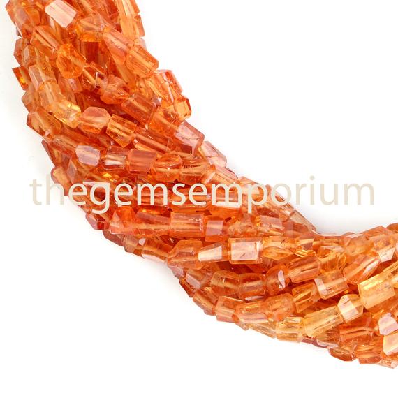 Imperial Topaz Faceted Fancy Nuggets Beads, Topaz Faceted Fancy Beads, 4x5-5x7mm Topaz Nuggets Beads, Imperial Topaz Beads, Topaz Beads