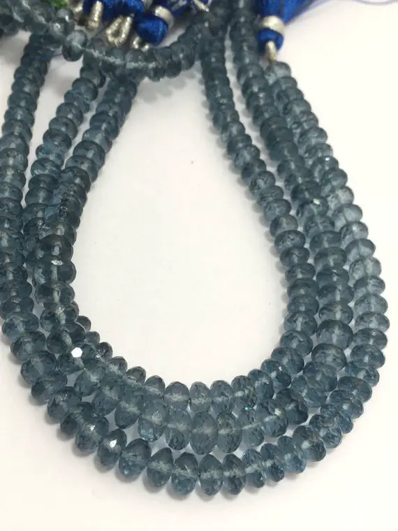 63 Carats Grey Topaz Faceted Rondelle 5.5 To 6.5 Mm 8" /gemstone Beads/semi Precious Beads/faceted Beads/grey Topaz Beads