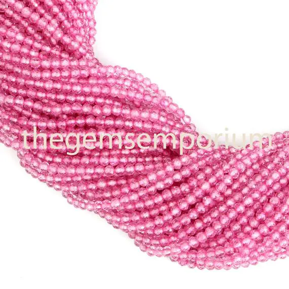 Pink Topaz Faceted Rondelle Beads, Pink Topaz Beads, Pink Topaz Machine Cut Beads, Pink Topaz Rondelle, Pink Topaz, Pink Topaz Faceted