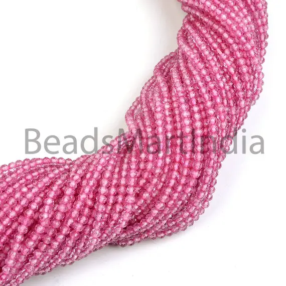 2-2.25mm Pink Topaz Faceted Rondelle Gemstone Beads, Pink Topaz Rondelle Beads, Pink Topaz Faceted Beads, Pink Topaz Beads, Aaa Quality