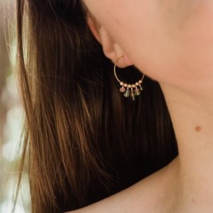 Shop Tourmaline Earrings! Tourmaline modern tribal hoops. Statement earrings. Beaded earrings. Bohemian earrings. Tourmaline earrings. October birthstone earrings. | Natural genuine Tourmaline earrings. Buy crystal jewelry, handmade handcrafted artisan jewelry for women.  Unique handmade gift ideas. #jewelry #beadedearrings #beadedjewelry #gift #shopping #handmadejewelry #fashion #style #product #earrings #affiliate #ad