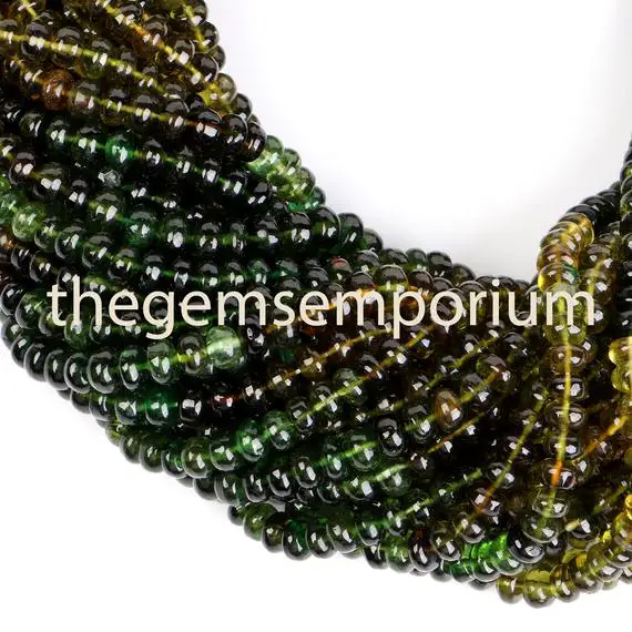 Chrome Tourmaline Smooth 4.5-5mm Rondelle  Beads, Tourmaline Smooth Beads, Tourmaline Rondelle Beads, Chrome Tourmaline Beads, Wholesale
