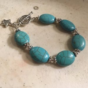 Shop Turquoise Bracelets! Turquoise Bracelet – Silver Jewelry – Gemstone Jewellery – Beaded – Fashion – Star charm | Natural genuine Turquoise bracelets. Buy crystal jewelry, handmade handcrafted artisan jewelry for women.  Unique handmade gift ideas. #jewelry #beadedbracelets #beadedjewelry #gift #shopping #handmadejewelry #fashion #style #product #bracelets #affiliate #ad