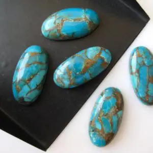 Shop Turquoise Stones & Crystals! 5 Pieces 20x10mm Each Blue Copper Turquoise Oval Shaped Smooth Flat Back Loose Cabochons BB178 | Natural genuine stones & crystals in various shapes & sizes. Buy raw cut, tumbled, or polished gemstones for making jewelry or crystal healing energy vibration raising reiki stones. #crystals #gemstones #crystalhealing #crystalsandgemstones #energyhealing #affiliate #ad