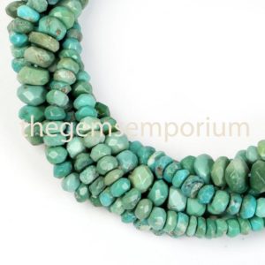 Shop Turquoise Faceted Beads! Natural Arizona Turquoise Faceted Rondelle Beads, 4-5mm Faceted Rondelle Beads, Turquoise Beads, Turquoise Rondelle, Wholesale Beads | Natural genuine faceted Turquoise beads for beading and jewelry making.  #jewelry #beads #beadedjewelry #diyjewelry #jewelrymaking #beadstore #beading #affiliate #ad