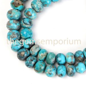 Shop Turquoise Faceted Beads! Natural Arizona Turquoise Faceted Rondelle Shape Beads,Turquoise Faceted Rondelle Beads,Turquoise Beads,Turquoise Rondelle,Wholesale Beads | Natural genuine faceted Turquoise beads for beading and jewelry making.  #jewelry #beads #beadedjewelry #diyjewelry #jewelrymaking #beadstore #beading #affiliate #ad