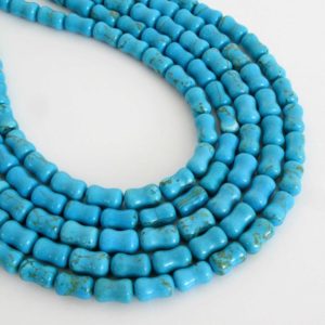 Shop Turquoise Bead Shapes! 12mm Chalk Turquoise Dogbone Beads – 8 Beads – Chalk Turquoise Beads – Turquoise Beads, Blue Turquoise Beads, Turq208 | Natural genuine other-shape Turquoise beads for beading and jewelry making.  #jewelry #beads #beadedjewelry #diyjewelry #jewelrymaking #beadstore #beading #affiliate #ad