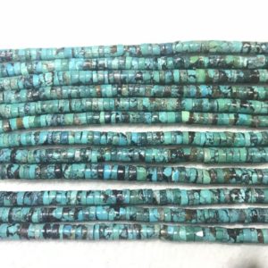 Shop Turquoise Bead Shapes! Natural Turquoise 4-5mm Heishi Blue Genuine Loose Grade AB Beads 15 inch Jewelry Supply Bracelet Necklace Material Support | Natural genuine other-shape Turquoise beads for beading and jewelry making.  #jewelry #beads #beadedjewelry #diyjewelry #jewelrymaking #beadstore #beading #affiliate #ad