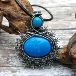 Shop Turquoise Pendants! Turquoise Sunburst Pendant, Wire Wrapped Jewellery, Turquoise Necklace, December Birthstone Necklace | Natural genuine Turquoise pendants. Buy crystal jewelry, handmade handcrafted artisan jewelry for women.  Unique handmade gift ideas. #jewelry #beadedpendants #beadedjewelry #gift #shopping #handmadejewelry #fashion #style #product #pendants #affiliate #ad