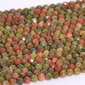 Shop Unakite Faceted Beads! 3MM Lotus Pond Unakite Beads Grade AAA Genuine Natural Gemstone Full Strand Faceted Round Loose Beads 15.5" Bulk Lot Options (107712-2512) | Natural genuine faceted Unakite beads for beading and jewelry making.  #jewelry #beads #beadedjewelry #diyjewelry #jewelrymaking #beadstore #beading #affiliate #ad