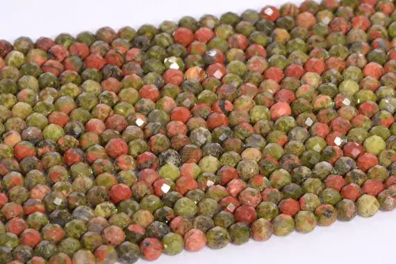 3mm Lotus Pond Unakite Beads Grade Aaa Genuine Natural Gemstone Full Strand Faceted Round Loose Beads 15.5" Bulk Lot Options (107712-2512)