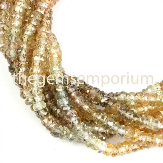 Multi Zircon Faceted  2.5-3mm Rondelle , Multi Zircon Faceted Beads, Zircon Rondelle Beads, Multi Zircon Beads, Zircon Beads, Multi Zircon