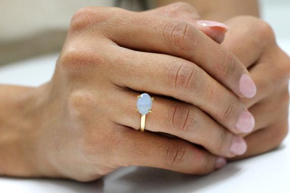 Lace Agate Ring · Gold Ring · Vintage Gold Filled Ring · Fashion Ring · Gemstone Ring · Semiprecious Ring