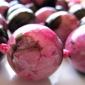 Shop Agate Round Beads! Agate Druzy Beads 20mm Smooth Polished Neon Pink Rounds – 4 Pieces | Natural genuine round Agate beads for beading and jewelry making.  #jewelry #beads #beadedjewelry #diyjewelry #jewelrymaking #beadstore #beading #affiliate #ad