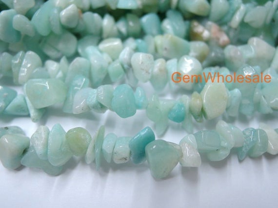 34" Natural Amazonite Chips ~5x8mm, High Quality Blue Diy Chips Beads, Blue Green Gemstone Chips, Jewelry Material, Natural Chips Stone