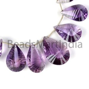 Shop Amethyst Bead Shapes! Amethyst Concave Cut Pear Shape Beads, 11×15 -21×32 mm Amethyst Pear Shape Gemstone Beads, Amethyst Gemstone Beads, Amethyst Pear Shape | Natural genuine other-shape Amethyst beads for beading and jewelry making.  #jewelry #beads #beadedjewelry #diyjewelry #jewelrymaking #beadstore #beading #affiliate #ad