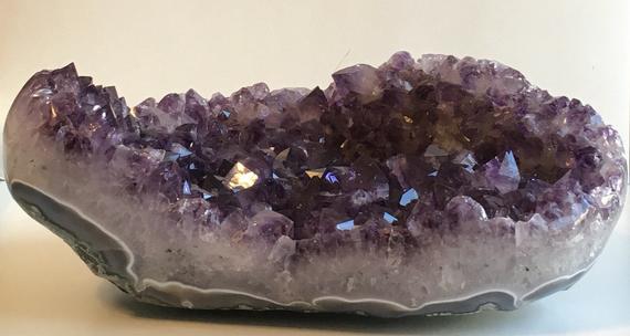 Amethyst Quartz Crystal From Brazil, Polished Sides, Spiritual Stone, Amethyst Crystal, Amethyst Cluster, Healing Crystal And Stones