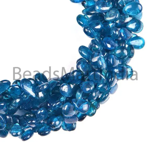 Neon Apatite Plain Pear Shape Beads, 5x7-6x9 Mm Neon Apatite Smooth Pear Shape Beads,apatite Plain Bead,apatite Natural Beads