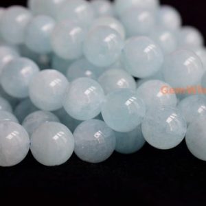 Shop Aquamarine Round Beads! 14/28PCS  14mm A Natural Aquamarine round beads, High quality light blue color jewelry beads, milky light blue gemstone 14mm A quality SGY | Natural genuine round Aquamarine beads for beading and jewelry making.  #jewelry #beads #beadedjewelry #diyjewelry #jewelrymaking #beadstore #beading #affiliate #ad