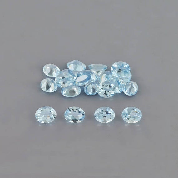 5x4x2.4 Mm Natural Aquamarine Faceted Cut Oval Aaa+ Grade Loose Gemstone - 100% Natural Genuine Aquamarine Gemstone- Aqblu-1051