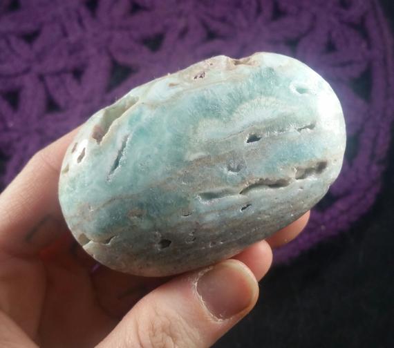 Blue Aragonite Palmstone Crystals Magick Stones New Find Starseed Polished Afghanistan