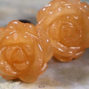 Shop Aventurine Earrings! Orange Aventurine Carved Rose Healing Stone Earrings with Positive Healing Energy! | Natural genuine Aventurine earrings. Buy crystal jewelry, handmade handcrafted artisan jewelry for women.  Unique handmade gift ideas. #jewelry #beadedearrings #beadedjewelry #gift #shopping #handmadejewelry #fashion #style #product #earrings #affiliate #ad