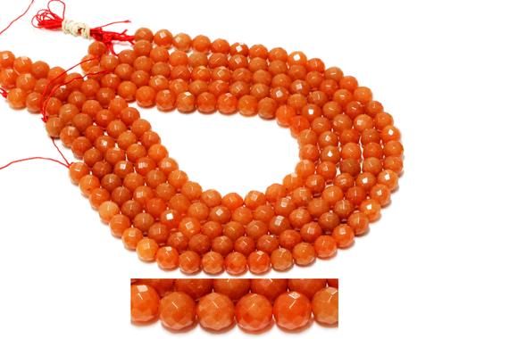 Gemstone Beads,jewelry Beads,aventurine Beads,orange Beads,faceted Beads,beads Wholesale,gem Beads,loose Stones - 16" Full Strand
