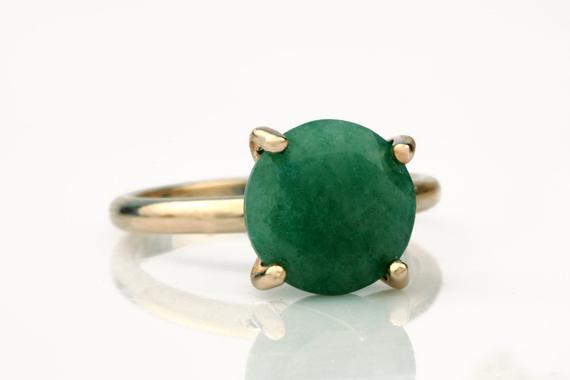Green Aventurine Stack Ring · 18k Rose Gold Ring · Customize Rings · Stack Rings · Stackable Rings · Thin Stack Rings