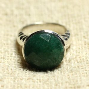 Shop Aventurine Rings! N120 – 925 sterling silver ring and stone – Aventurine faceted round 15mm | Natural genuine Aventurine rings, simple unique handcrafted gemstone rings. #rings #jewelry #shopping #gift #handmade #fashion #style #affiliate #ad