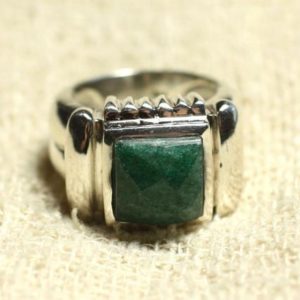 Shop Aventurine Rings! N123 – Bague Argent 925 et Pierre – Aventurine Verte Carré Facetté 10mm | Natural genuine Aventurine rings, simple unique handcrafted gemstone rings. #rings #jewelry #shopping #gift #handmade #fashion #style #affiliate #ad