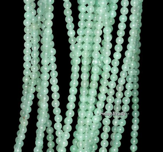 3mm Parsley Bunch Aventurine Gemstone, Green, Round 3mm Loose Beads 16 Inch Full Strand (90114019-107 - 3mm B)