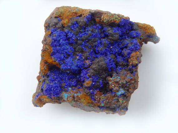 Azurite Crystals On Matrix ~ Blue Azurite Mineral Specimen From Lavrion, Greece