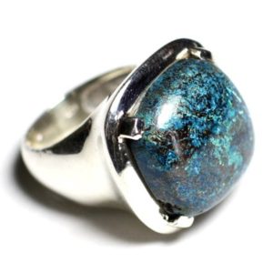Shop Azurite Rings! N110 – ring 925 sterling silver and semi precious stone – 18mm square Azurite | Natural genuine Azurite rings, simple unique handcrafted gemstone rings. #rings #jewelry #shopping #gift #handmade #fashion #style #affiliate #ad