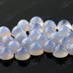 Shop Blue Chalcedony Cabochons! Blue Chalcedony Rose Cut Cabochon 10mm Round –  per stone | Natural genuine stones & crystals in various shapes & sizes. Buy raw cut, tumbled, or polished gemstones for making jewelry or crystal healing energy vibration raising reiki stones. #crystals #gemstones #crystalhealing #crystalsandgemstones #energyhealing #affiliate #ad