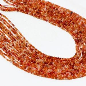 Shop Carnelian Faceted Beads! GU-2546-1 – Natural Carnelian Faceted Round Beads – 4mm – Gemstone Beads – 16" Full Strand | Natural genuine faceted Carnelian beads for beading and jewelry making.  #jewelry #beads #beadedjewelry #diyjewelry #jewelrymaking #beadstore #beading #affiliate #ad