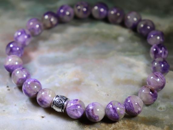 Charoite 8mm Healing Stone Bracelet Or Anklet With Positive Healing Energy!