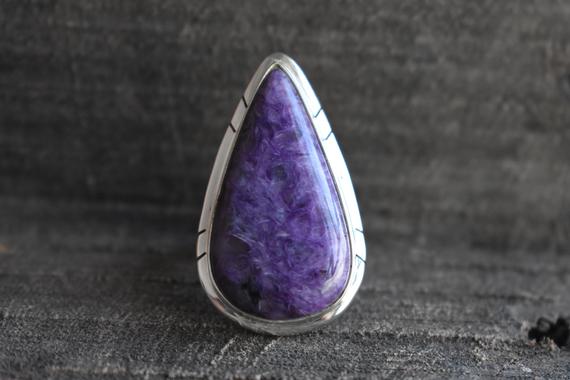 Charoite Ring,925 Silver Ring,natural Charoite Ring,charoite Gemstone Ring,purple Charoite Ring,gemstone Ring